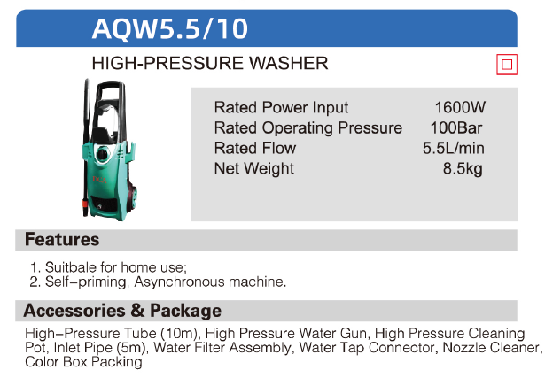 DCA High Pressure Washer AQW5.5/10 - SEPTFOUR INDUSTRIAL SUPPLY
